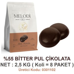 MLD - [ %55 ]  BİTTER PUL ÇİKOLATA [ 2,5 KG ]
