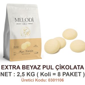 MLD - EKSTRA BEYAZ PUL ÇİKOLATA [ 2,5 KG ]