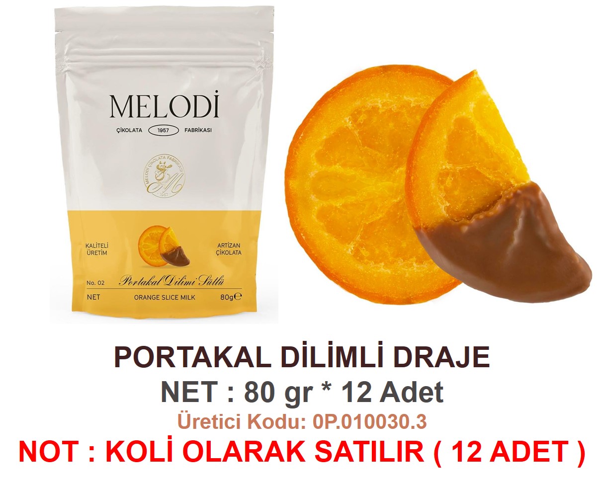 MLD-  PORTAKAL DİLİMLİ DRAJE [ 80 g* 24 PAKET  ]