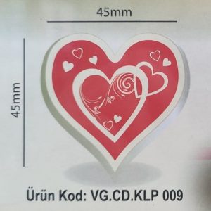 KOR.DEKOR KALP KIRMIZI  [ 288 AD.]- KLP.009