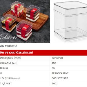MAY-282 MODERNA KAPAKLI KAP250cc [ 240 ADET]